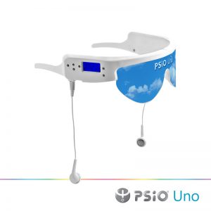 PSiO Uno lysterapi briller med indbygget MP3 afspiller.
